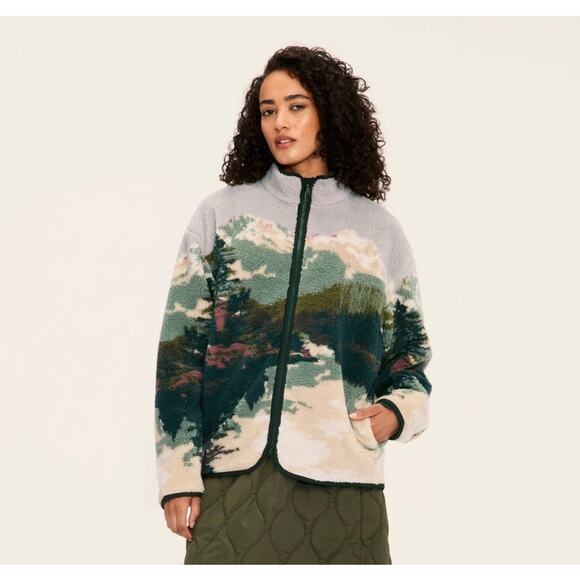 Adult Printed Landscape Zip-Up Fleece Jacket - Woolrich x Target XXL NWOT - Picture 4 of 5